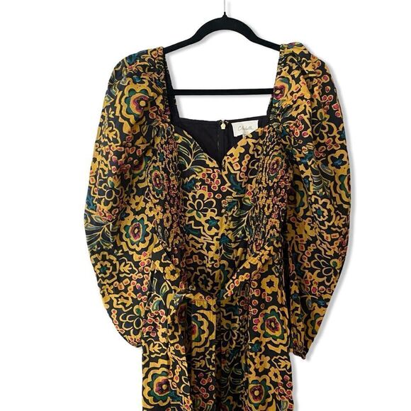 Cleobella Solange midi dress Matisse print black yellow cotton Revolve As Is - Picture 6 of 16